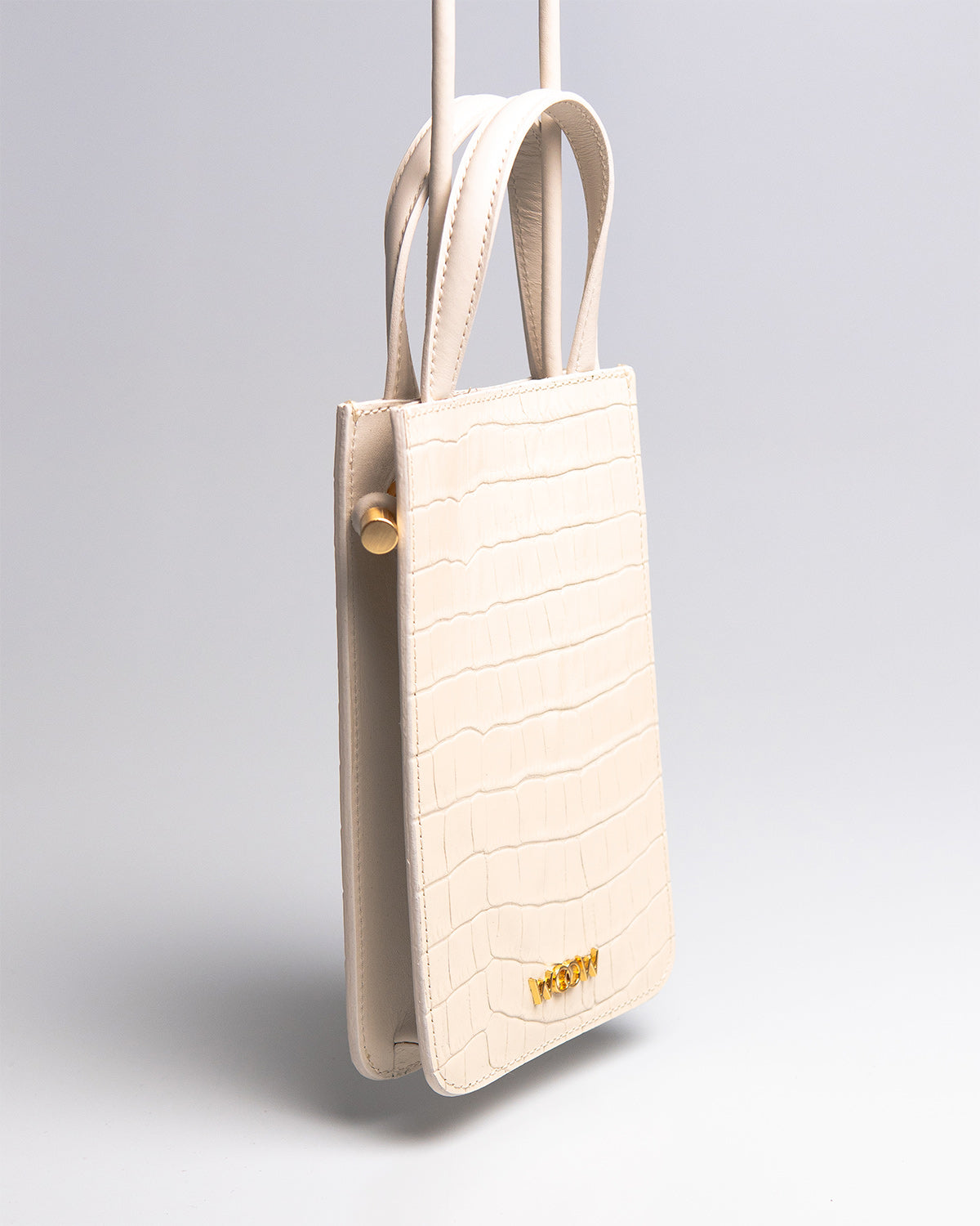 Porta Celular Luna Couro Off White WOOW