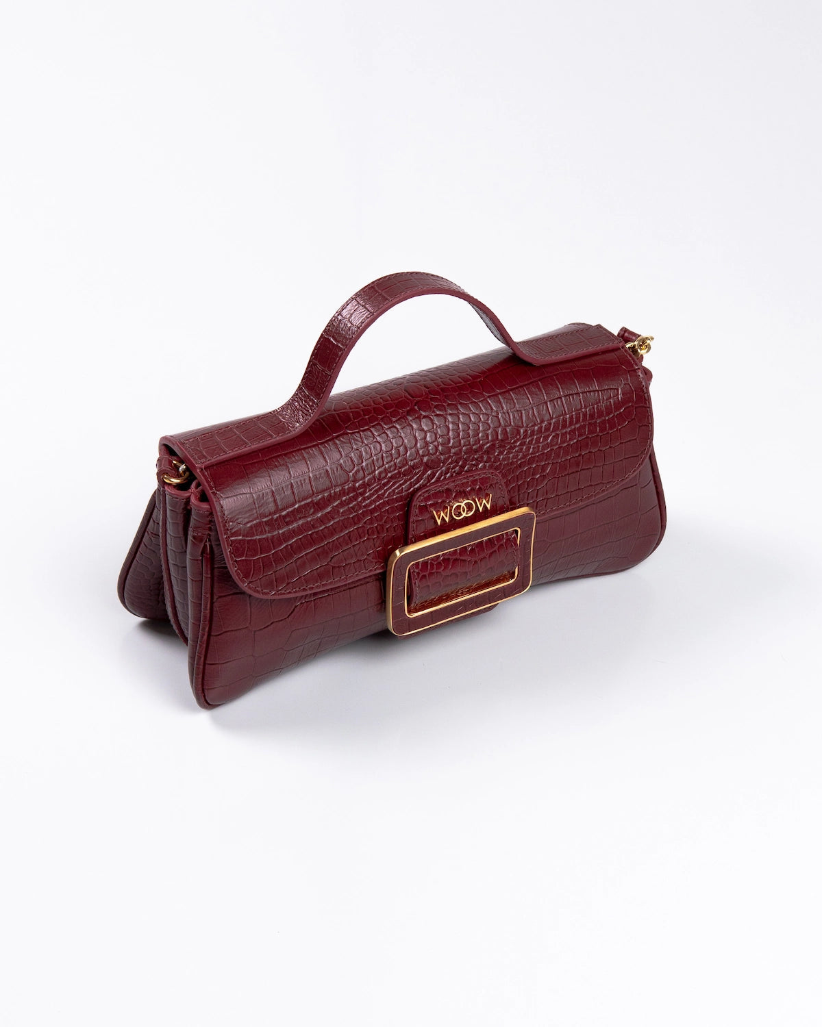 Bolsa Média Charlote Couro Bordô WOOW