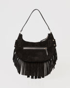 Bolsa Western Denver em Couro Preto com Franjas WOOW