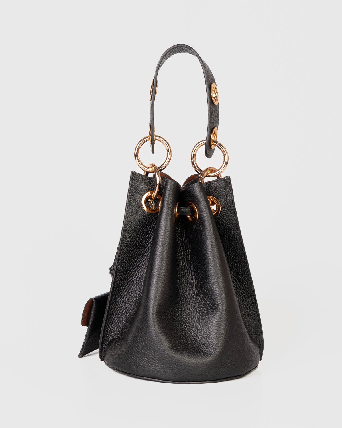Bolsa Bucket Livia em Couro Preto WOOW