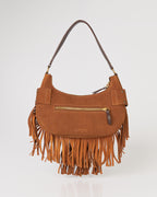 Bolsa Western Denver em Couro Camel com Franjas WOOW