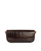 Bolsa Baguette Olivia Média Couro Croco Café WOOW