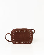 Bolsa Tiracolo Média Dara Ilhós Camurça Marrom WOOW