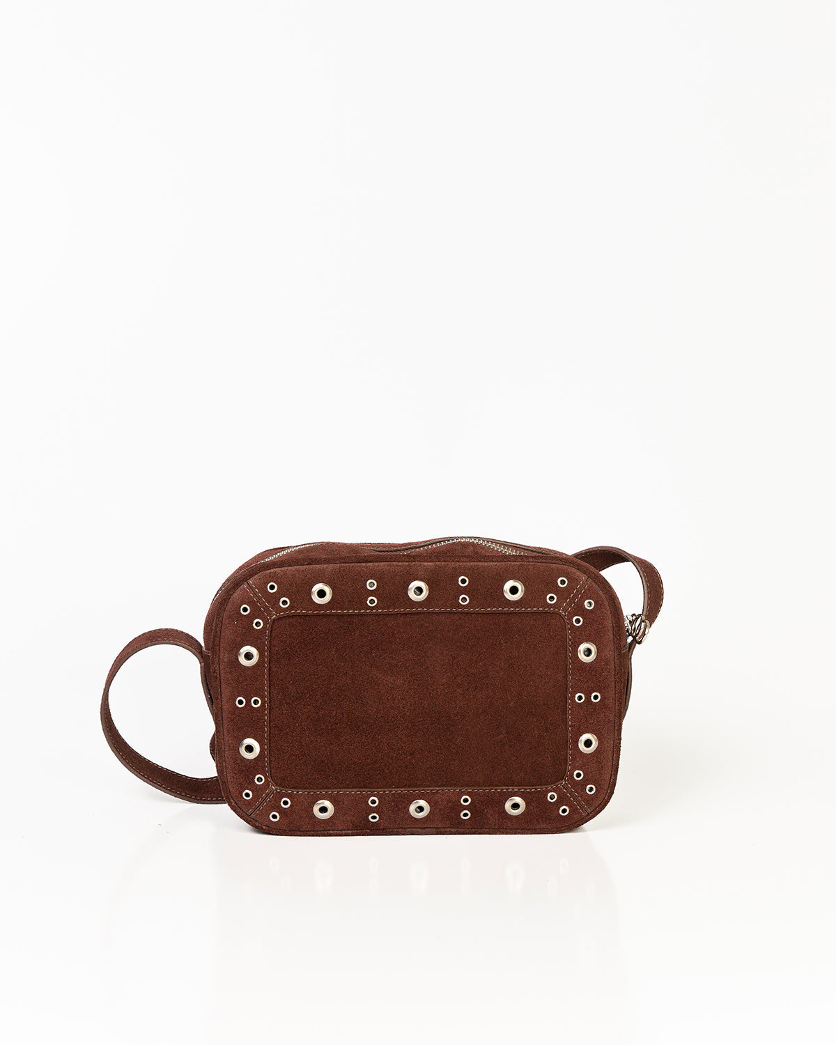 Bolsa Tiracolo Média Dara Ilhós Camurça Marrom WOOW