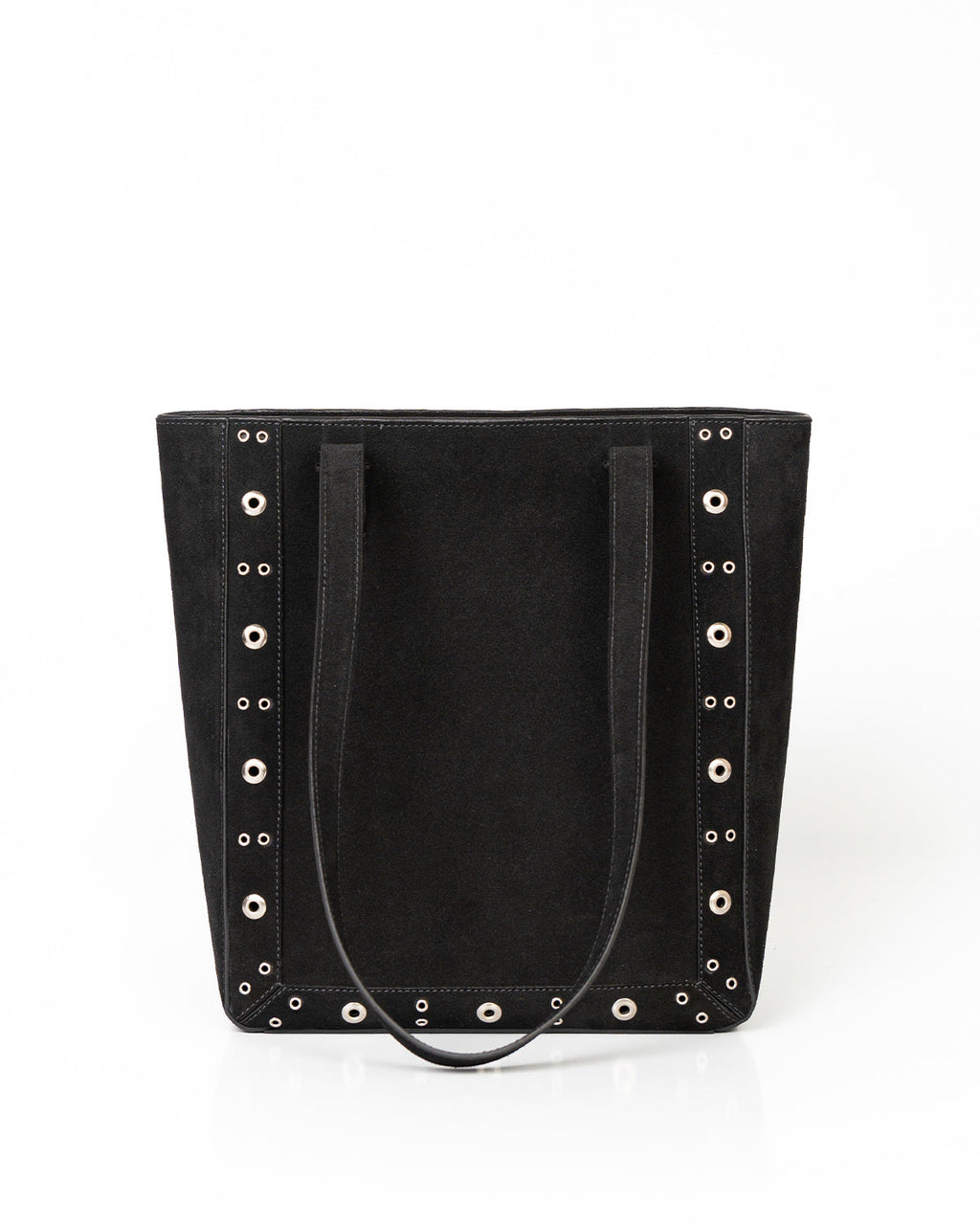 Bolsa Tote Vertical Giulia Couro Camurça Preto WOOW