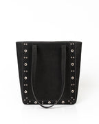 Bolsa Tote Vertical Giulia Couro Camurça Preto WOOW