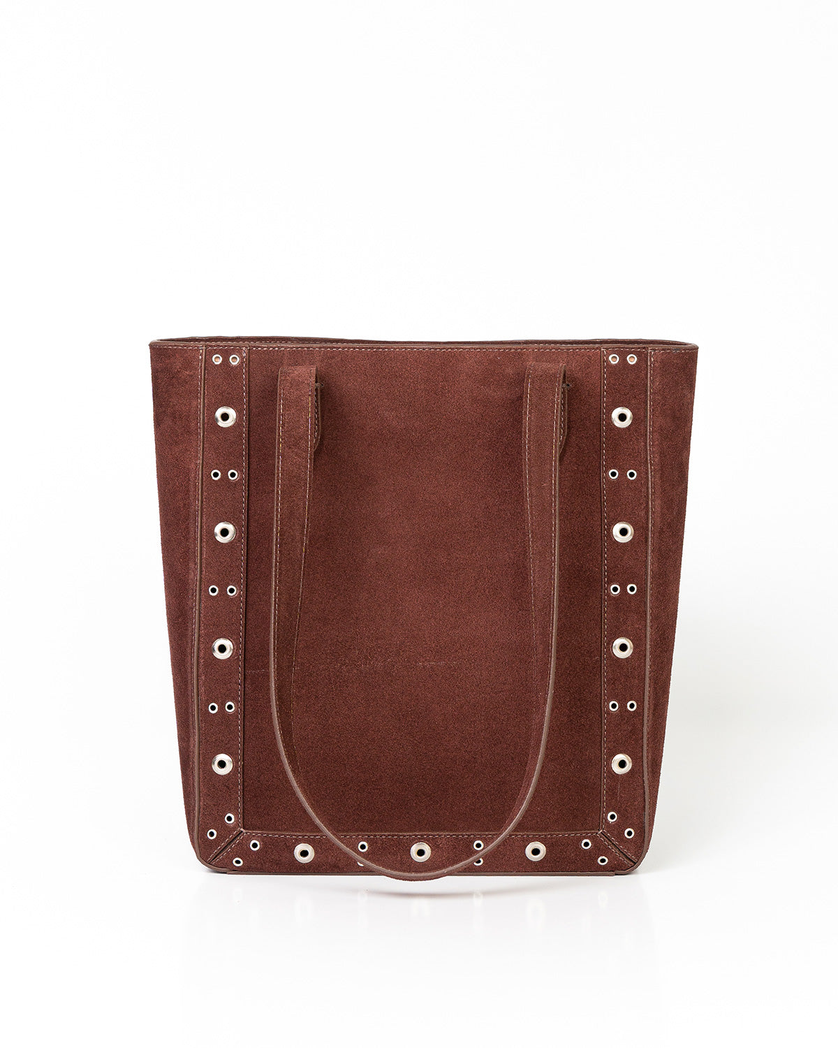 Bolsa Tote Vertical Giulia Couro Camurça Marrom WOOW
