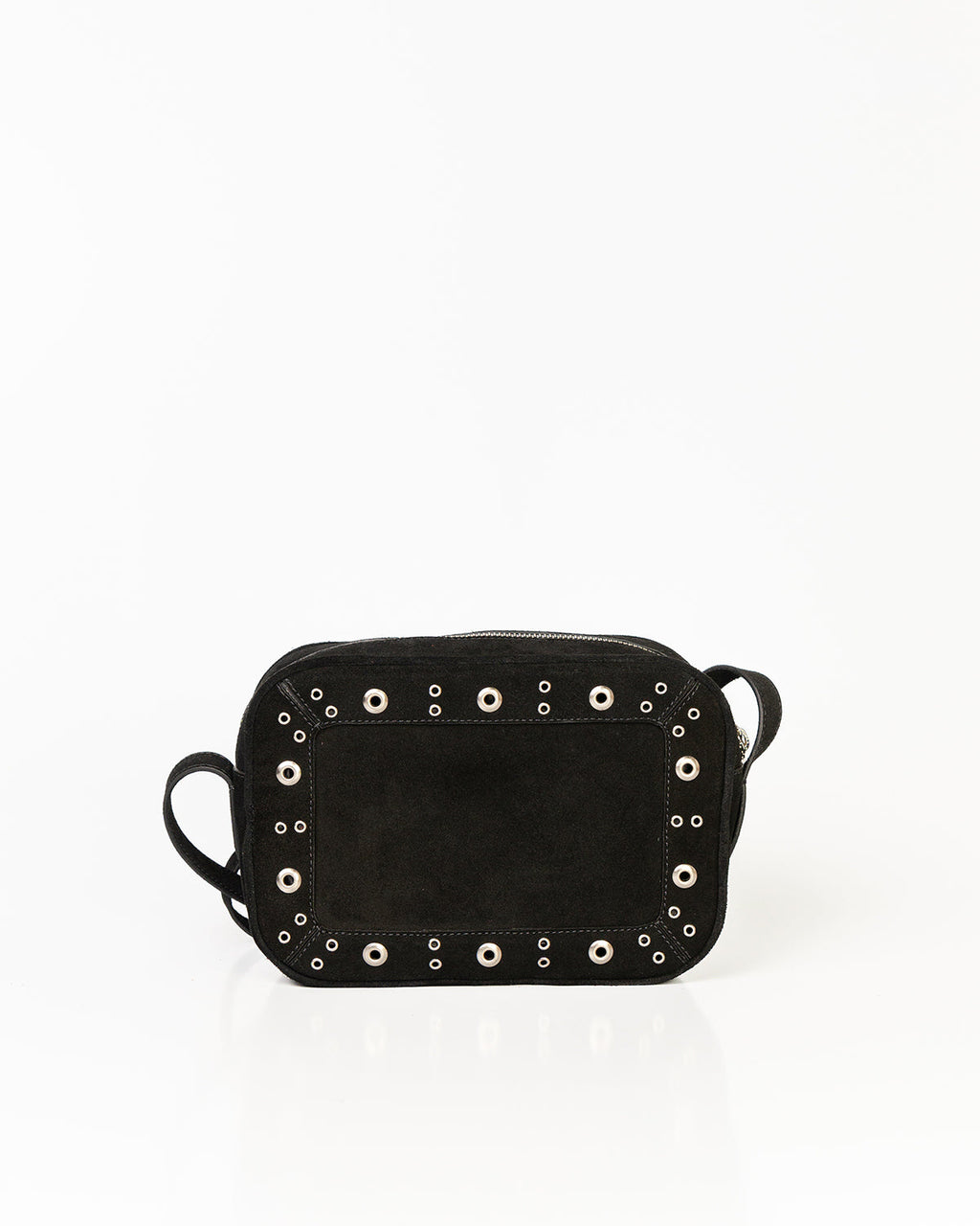 Bolsa Tiracolo Média Dara Ilhós Camurça Preta WOOW