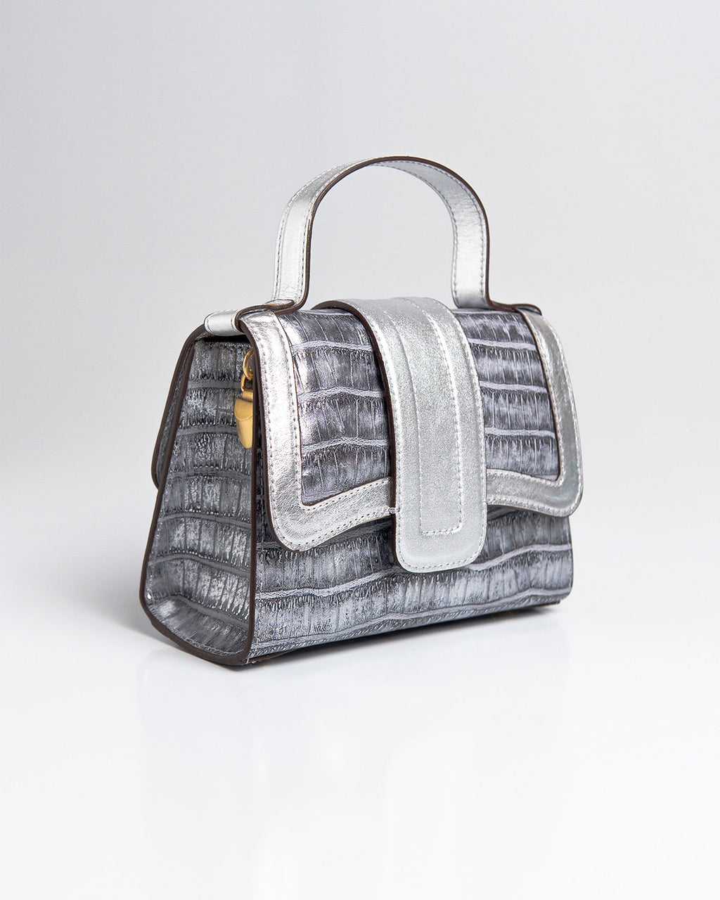 Bolsa Pequena Sophia Couro Silver WOOW
