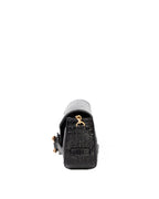 Bolsa Baguette Olivia Média Couro Croco Preto WOOW
