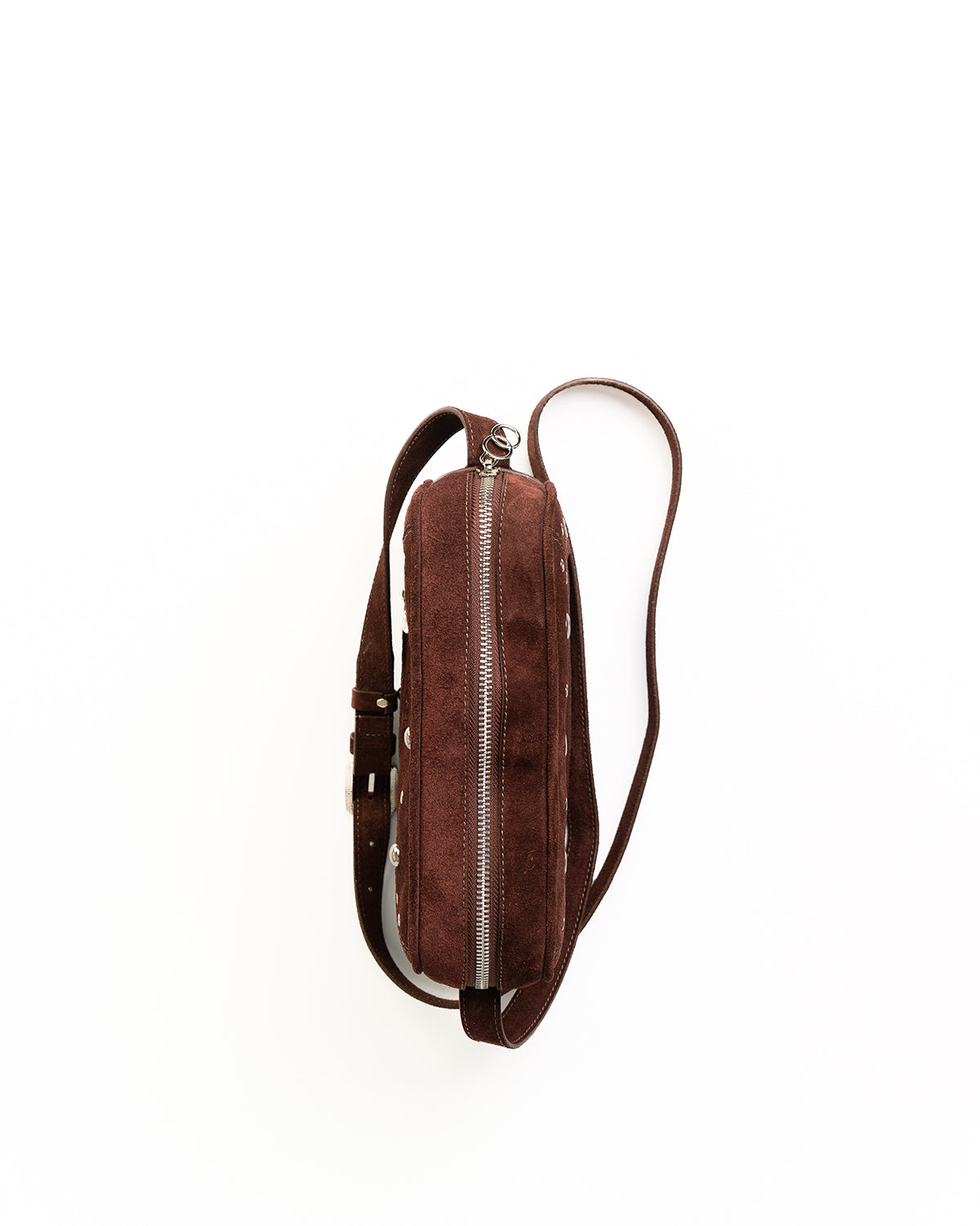 Bolsa Tiracolo Média Dara Ilhós Camurça Marrom WOOW