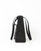 Bolsa Tote Vertical Giulia Couro Camurça Preto WOOW