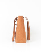 Bolsa Tote Vertical Giulia Couro Camurça Camel WOOW