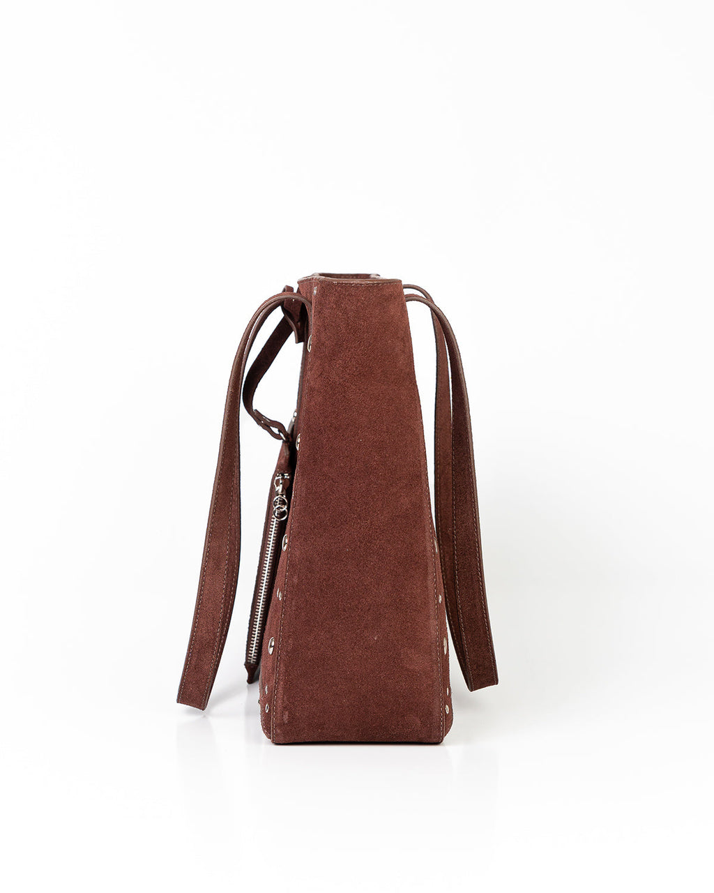 Bolsa Tote Vertical Giulia Couro Camurça Marrom WOOW