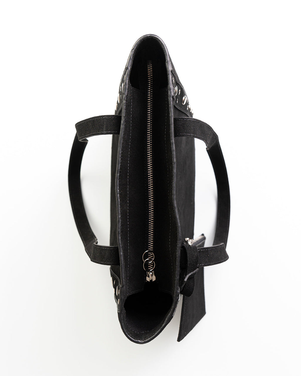 Bolsa Tote Vertical Giulia Couro Camurça Preto WOOW