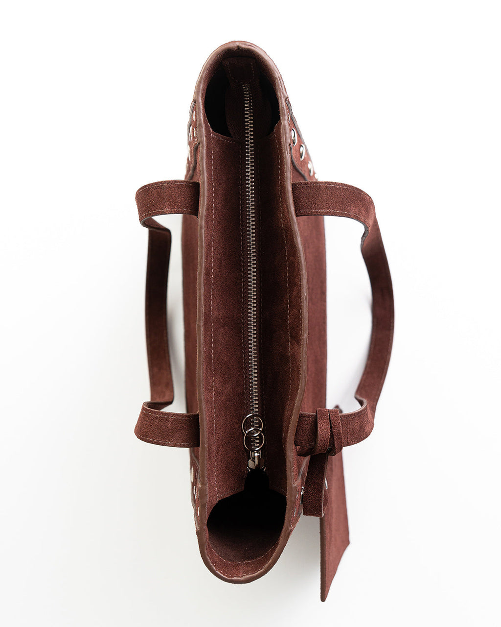 Bolsa Tote Vertical Giulia Couro Camurça Marrom WOOW