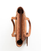 Bolsa Tote Vertical Giulia Couro Camurça Camel WOOW