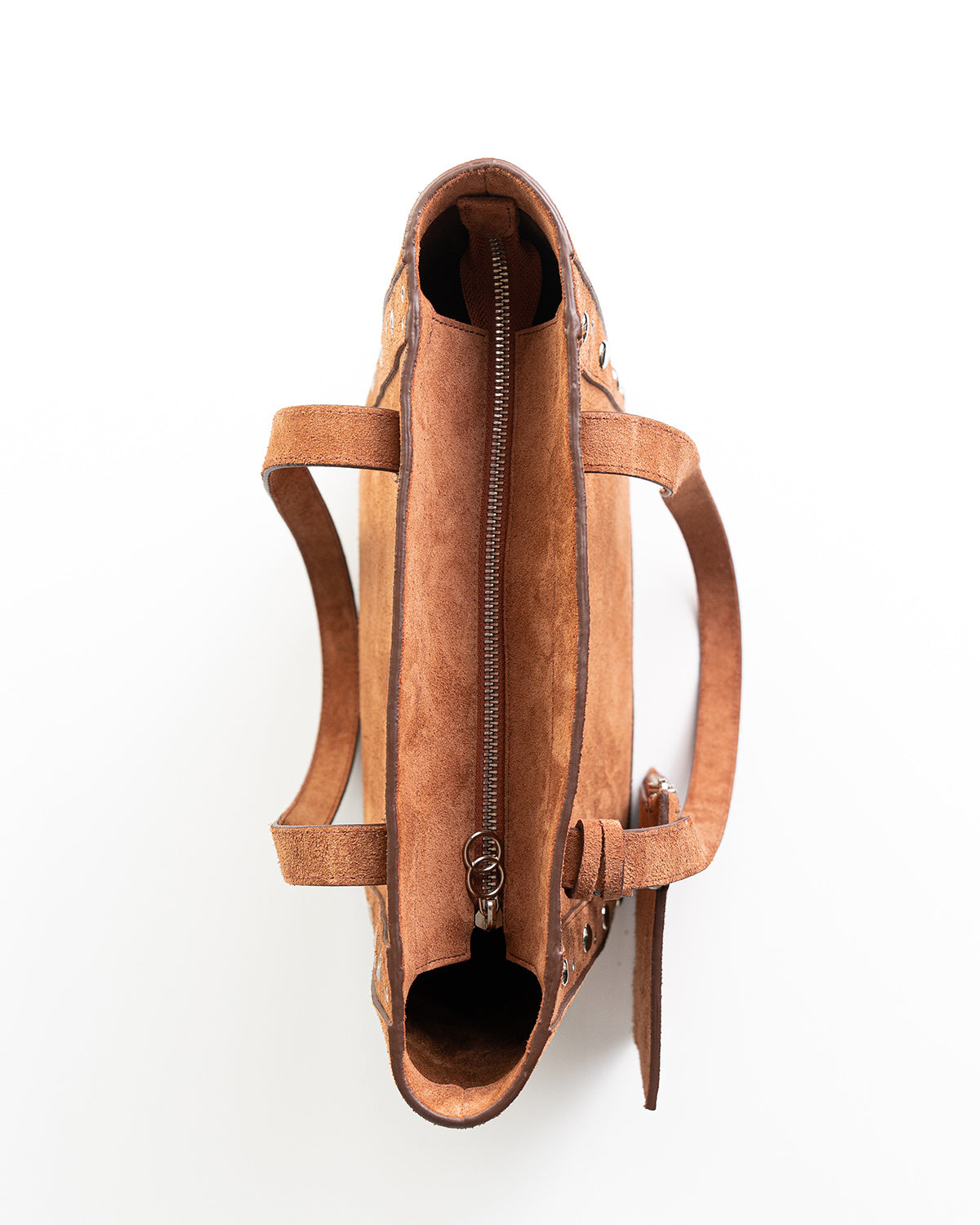 Bolsa Tote Vertical Giulia Couro Camurça Camel WOOW