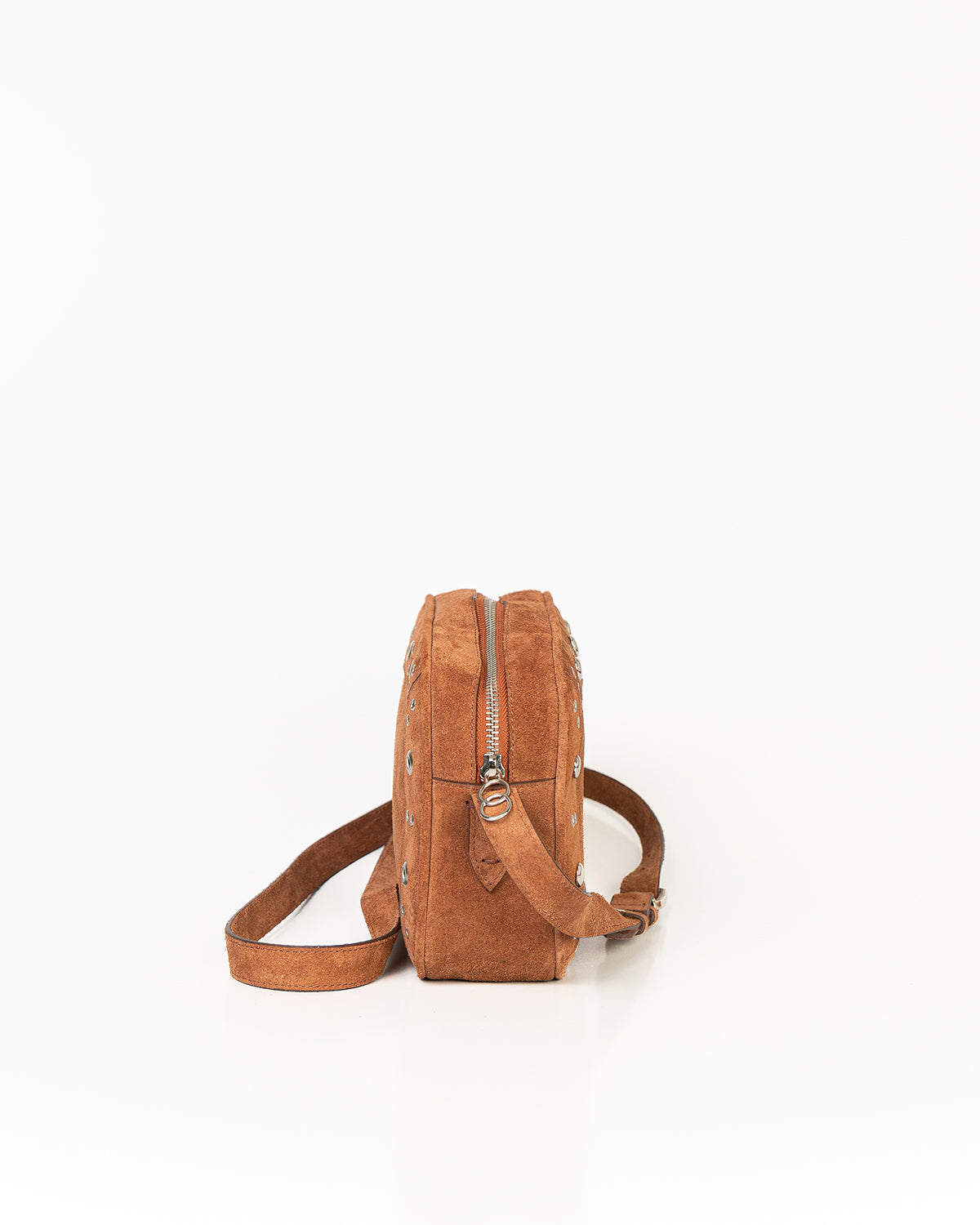 Bolsa Tiracolo Média Dara Couro Camurça Camel WOOW