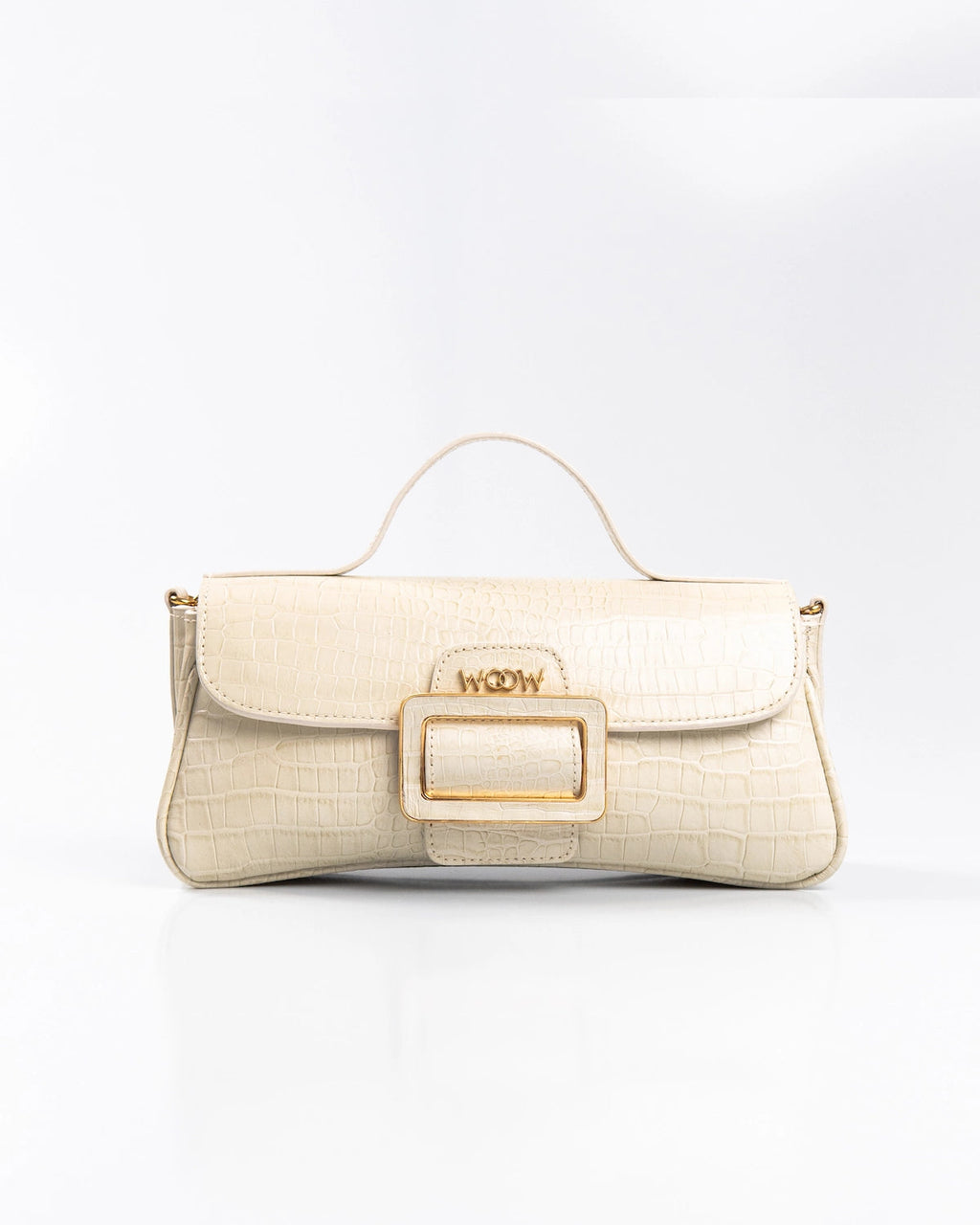 Bolsa Média Charlote Couro Off White WOOW