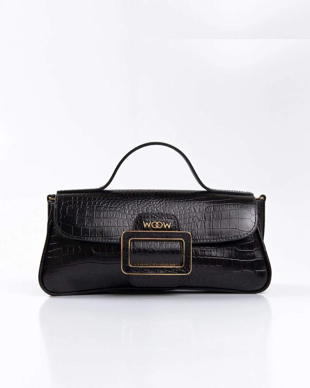 Bolsa Média Charlote Couro Preto WOOW