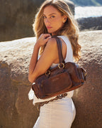 Bolsa Atena em Couro Camel WOOW