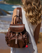 Bolsa Mochila Artemis em Couro Grape WOOW