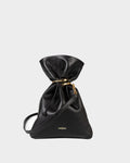 Bolsa Média Rafaela Couro Preto com Bracelete WOOW