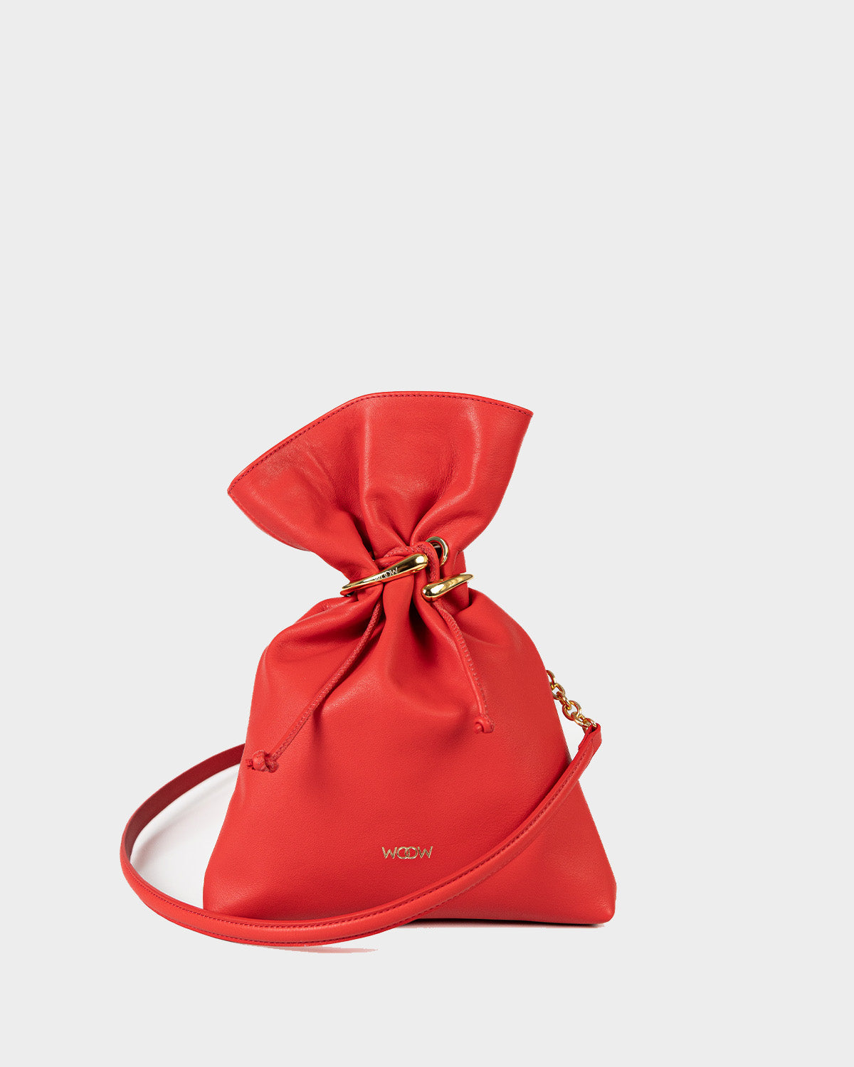 Bolsa Média Rafaela Couro Vermelho com Bracelete WOOW
