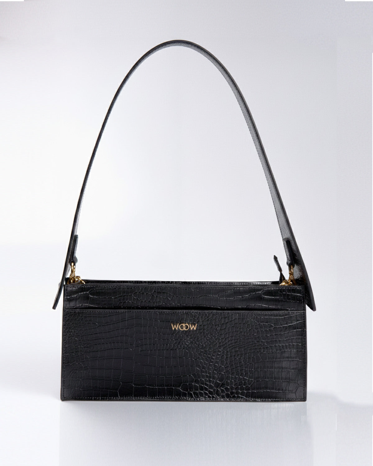 Bolsa Média Margô Couro Preto WOOW