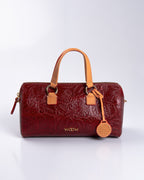 Bolsa Média Flora Couro Bordô WOOW
