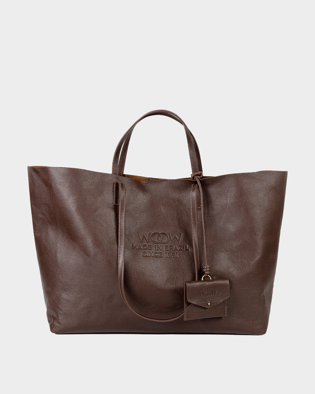 Bolsa Grande Milano Couro Chocolate WOOW