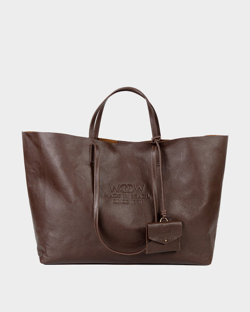 Bolsa Grande Milano Couro Chocolate WOOW